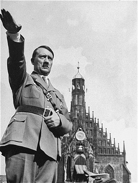 Young Angela Merkel with Adolf Hitler