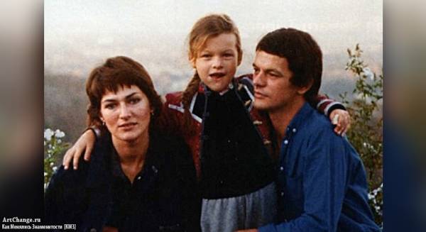Милла Йовович в детстве с родителями - отцом Боги и матерью Галиной