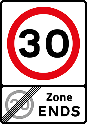 End of 20 mph zone