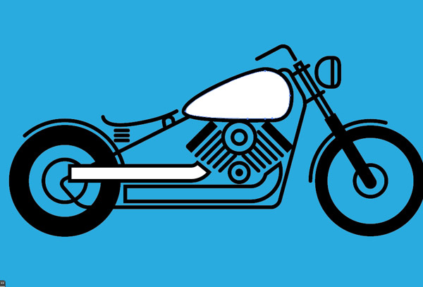 Pictogram style motorcycle illustration