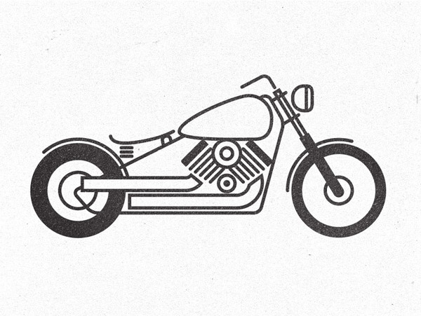 Pictogram style motorcycle illustration