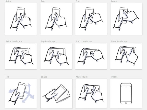 iPhone Gestures Sketch 3 Symbols by Suleiman Leadbitter 