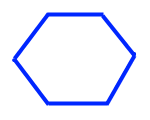 A drawing of a hexagon