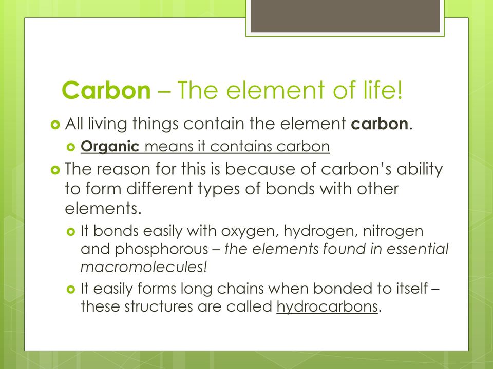 types of bonds with other elements.