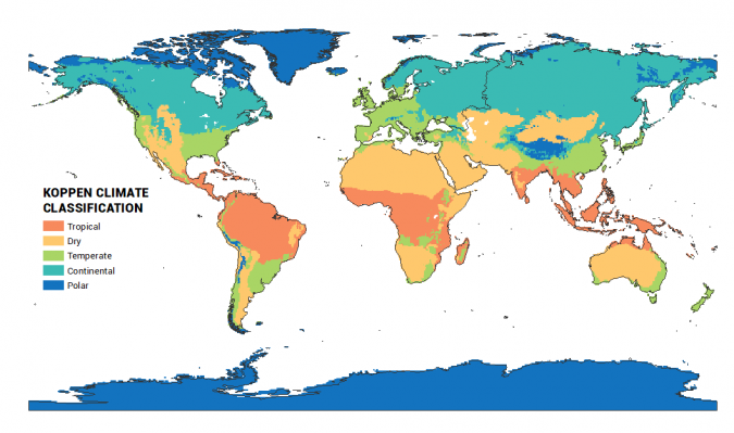 Koppen Climate Classification Map