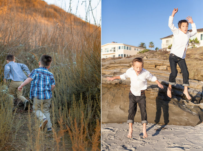 A diptych of pictures of children playing
