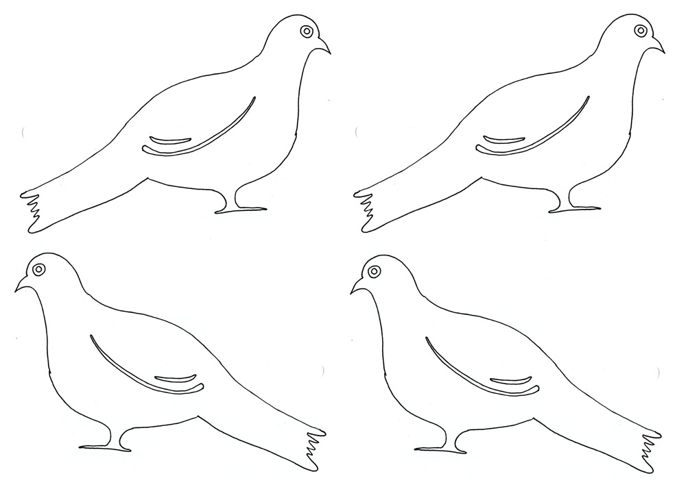 Doves or pigeons to print out and color and glue on the family tree chart.