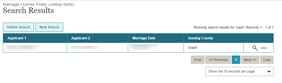 search marriage licenses