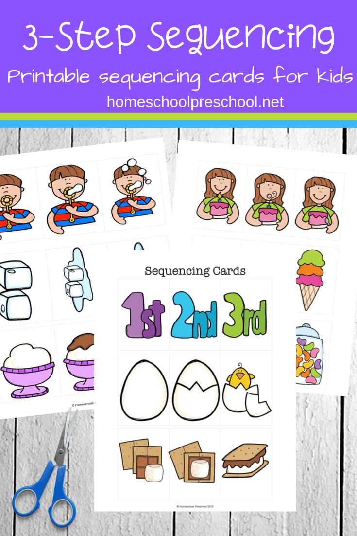 Kids will begin to make sense of the order in which events happen when you introduce them to sequencing with these 3 step sequencing cards for kids.