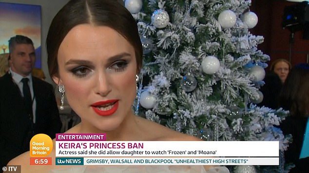 Not all is banned: Speaking at The Nutcracker And The Four Realms premiere in London on Thursday, the star admitted that the likes of Frozen and Moana were 