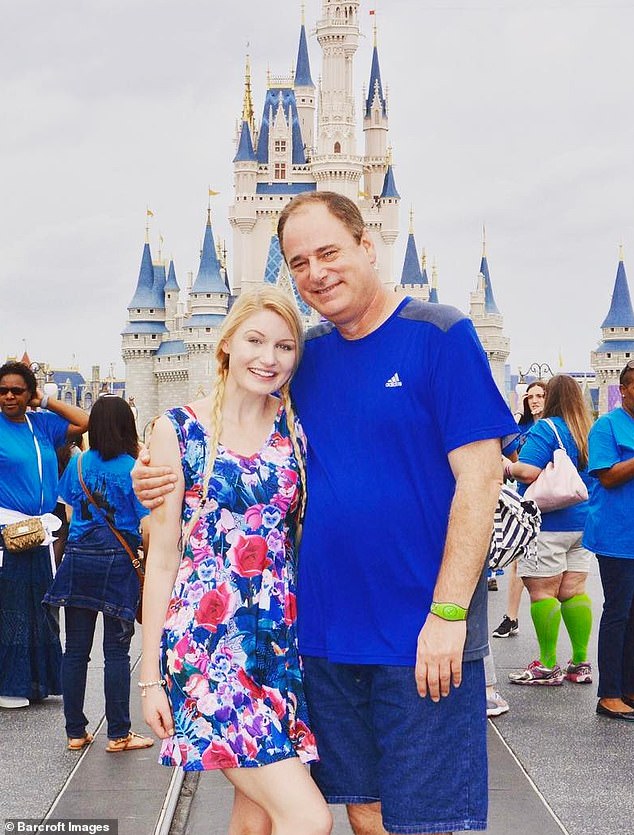 The couple pictured at Disneyland. Vince is divorced and has a 26-year-old son, Jeff, who, according to the couple, gets along very well with his new two-year younger stepmother