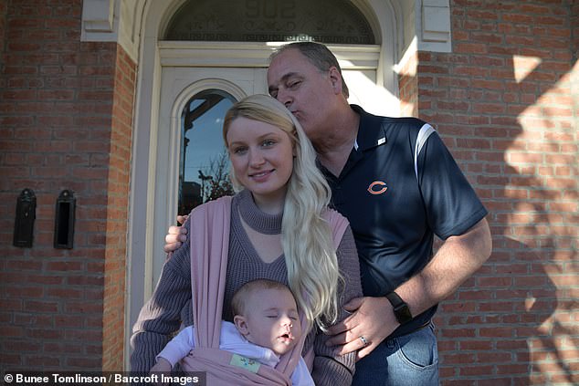 The couple with their daughter Rosalie. The pair admitted that their romance has raised some eyebrows, as Wesleigh explains: 