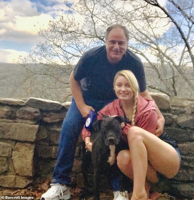 The couple pictured with their dog. Vince and Wesleigh say that, despite their significant age difference, their sex life is great - and Vince says his wife 