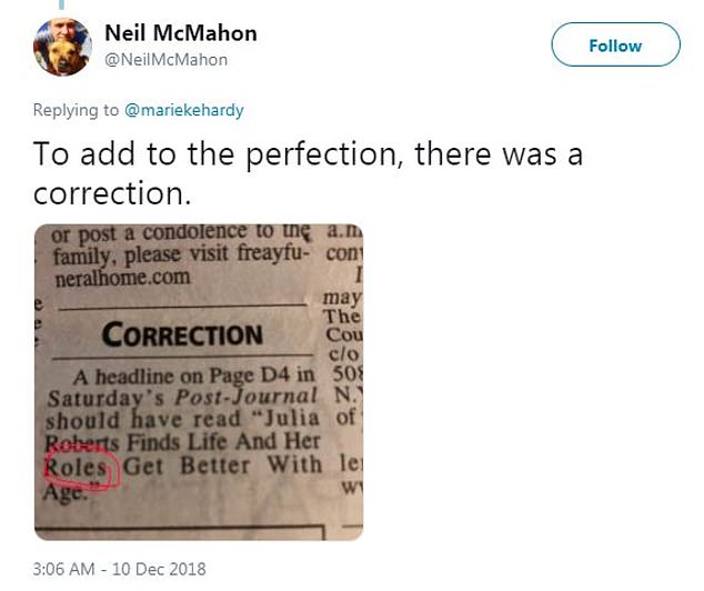 Whoops, our bad! The paper printed a correction in a subsequent issue