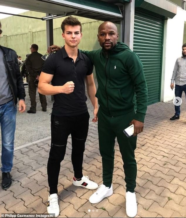 Elsewhere Philipp Gazmanov was seen hanging out with boxer Floyd Mayweather as the Russian elite were seen mingling with the celebrities