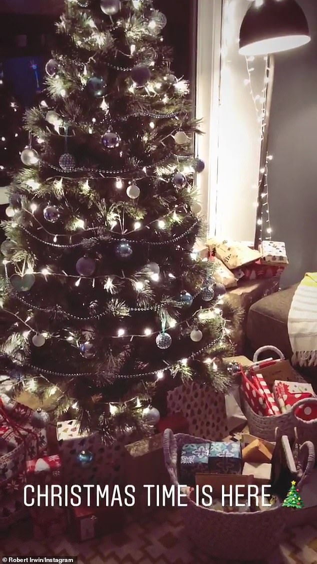 Cute! Robert, 15, took to Instagram Stories to share a short clip showing a well-decorated pine tree inside the family home