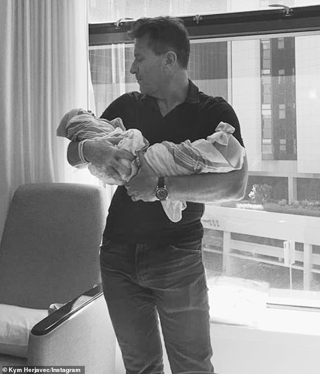 New dad: After undergoing IVF, she and her Shark Tank investor husband Robert Herjavec welcomed their tots on April 23 last year