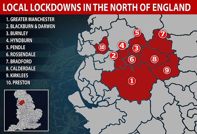 Preston is one of a number of areas in the north of England to be locked down in recent weeks