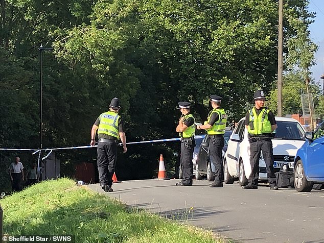 A man was brutally stabbed to death and three others were injured during a knife brawl on a residential street in Sheffield, South Yorkshire