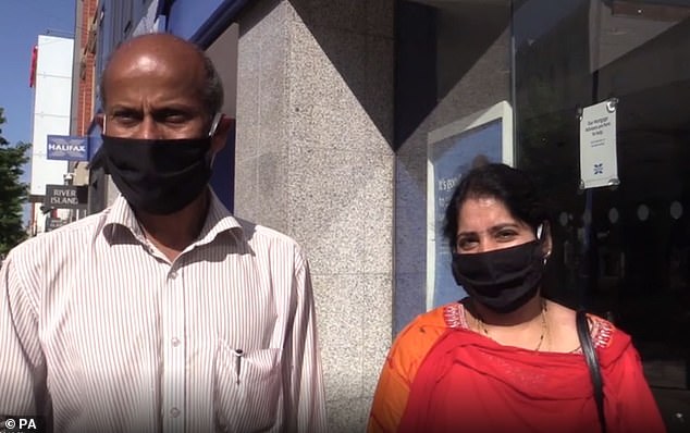 Venkata Reddy Nallamilli, 59, and wife Padma, 48, said they did not think people had been following social distancing advice since lockdown restrictions had been eased