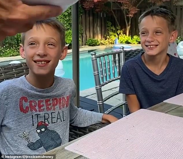 Celebration: Jessica returned to Instagram on Tuesday after her two-month break in the wake of a bitter race row to wish her twin sons a happy 10th birthday