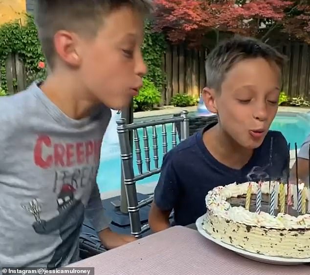 Speaking out: In the caption of the video, which showed her sons Brian and John blowing out the candles on their cake, Jessica admitted she had been 