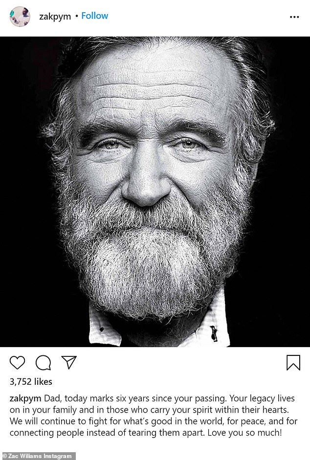 He shared a black and white portrait of the late comedian with the caption: 