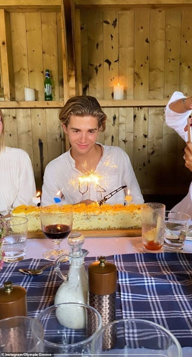 Meanwhile his sister Olympia, 23, also shared a glimpse of the royal celebrating is birthday with a huge cake and sparkling candles