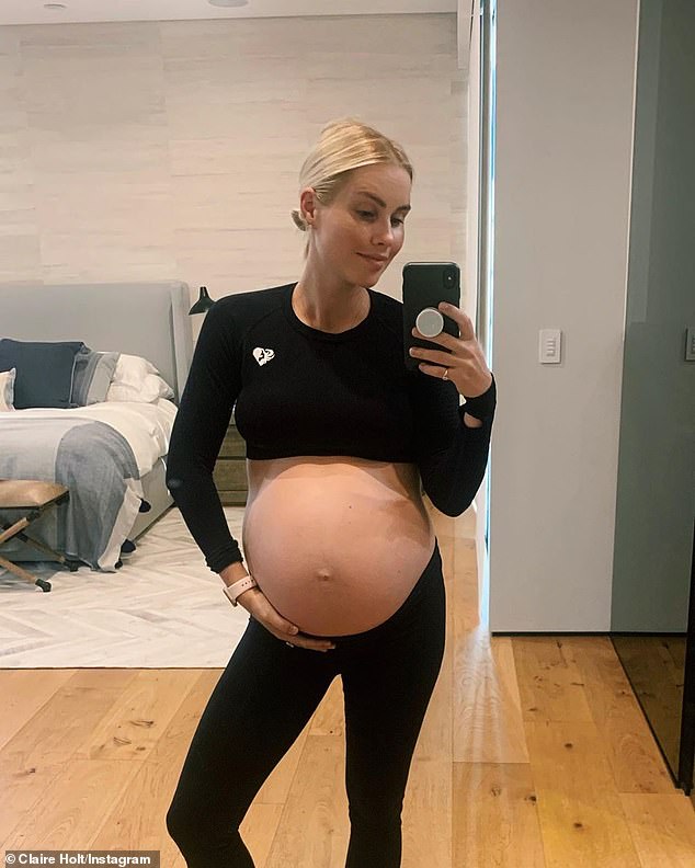 Bumping along nicely! It comes after Claire showed off her baby bump at 35 weeks pregnant. On Saturday, she posed for a mirror selfie in her LA home and shared a picture to Instagram