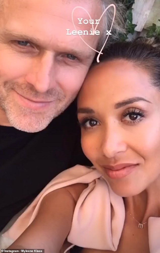 Cute: Myleene Klass, 42, has celebrated five years since she first met her boyfriend Simon Motson, 45, with an array of loved-up snaps