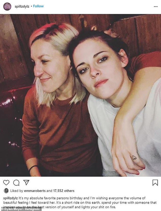 In it together: Kristen has been dating screenwriter Dylan for a year now, and the couple have been weathering the pandemic together
