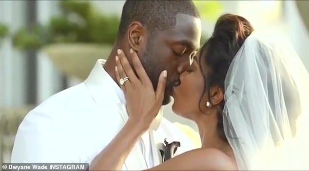 Going strong: Gabrielle Union, 47, and her husband Dwyane Wade, 38, celebrated their sixth wedding anniversary on Sunday with a sweet video taken at their wedding