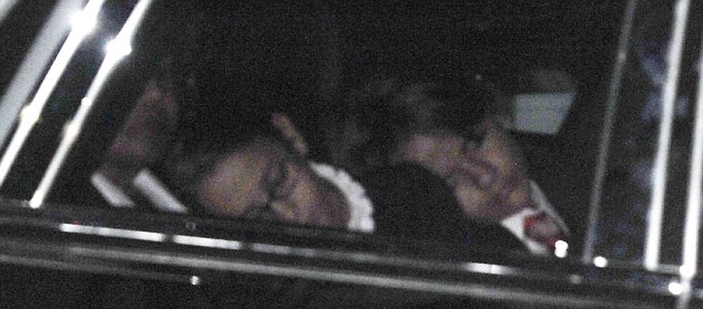 Exhausted: Paris Jackson and Prince Michael Jackson I huddled together and slept as they headed home following the service
