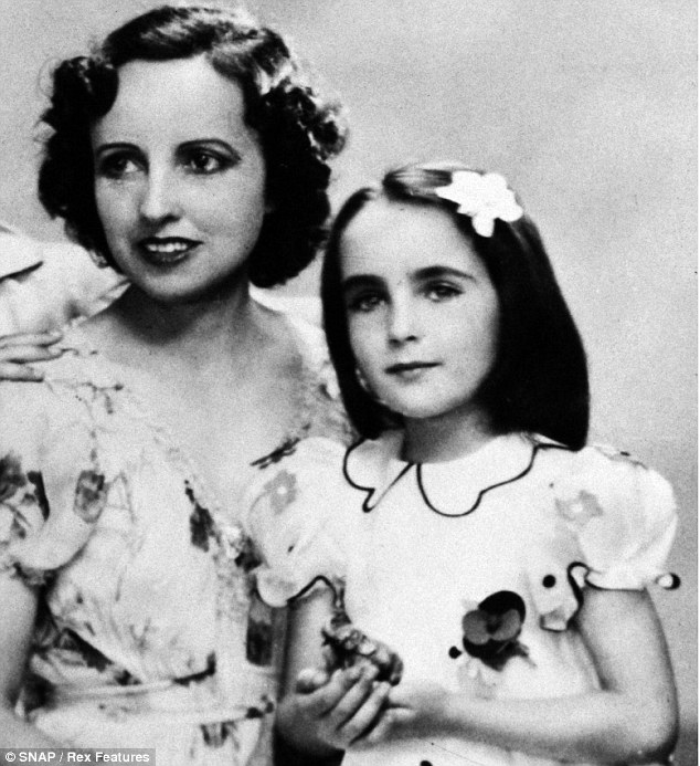 Child star: Taylor was groomed for stardom by her domineering mother Sara, pictured here together in 1937