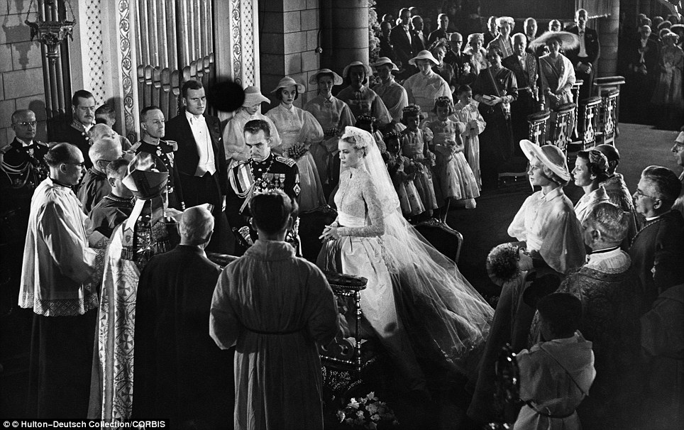 Her Serene Highness: In what was called the wedding of the century, Prince Rainier III of Monaco married Grace Kelly in Monaco Cathedral in April 1956