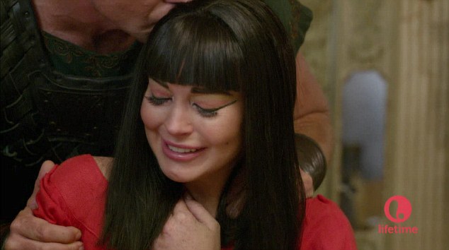 Tears: Lindsay shows of her acting skills