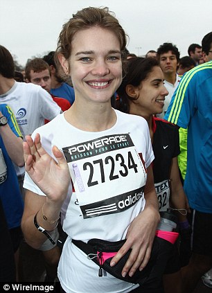 Doing her bit for the Naked Heart Foundation at the Paris Half Marathon last year