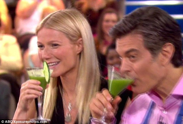 Healthy tipple: Gwyneth is an advocate of healthy eating and healthy living, and loves to drink homemade juices