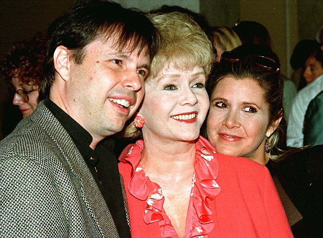 Debbie Reynolds with son, filmmaker Todd Fisher, and daughter, screenwriter and Star Wars star Carrie Fisher