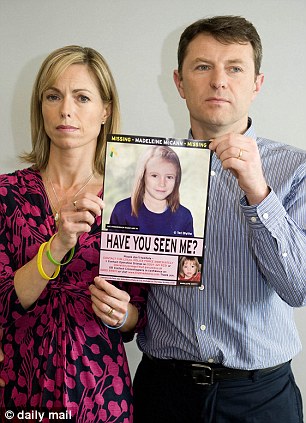 Distraught: Kate and Gerry McCann are pictured giving a press conference about their missing daughter last year