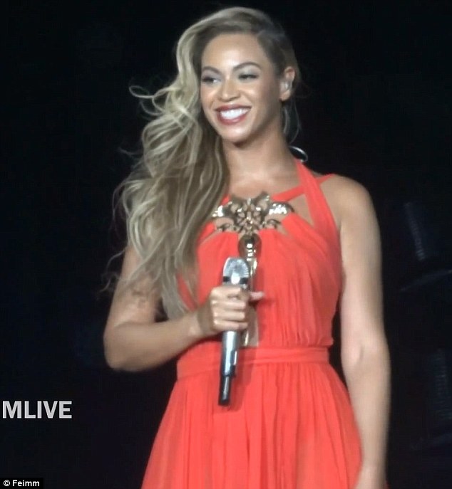 Her first time: Beyonce debuted her new ditty Standing on the Sun on Friday at the Sportpaleis in Antwerps, Belgium