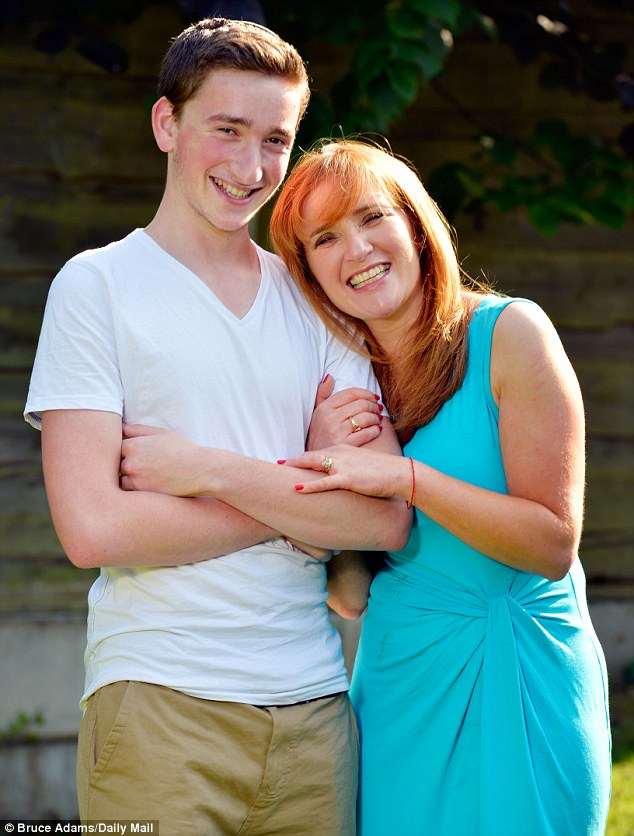 Writer Angela Epstein with her son Max,18, who is leaving for university, pictured at their home in Manchester