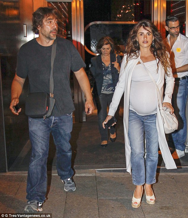 New mum: Penelope Cruz gave birth to her second child with husband Javier Bardem on Monday - the same day that the Duchess of Cambridge welcomed a baby boy into the world