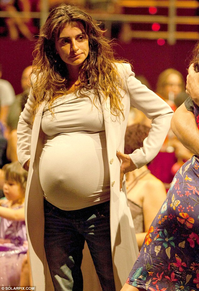 Ready to pop: Penelope was last seen on Saturday attending a concert in Madrid despite being heavily pregnant