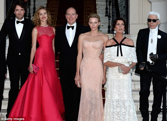 A royal reception: Vodianova and Arnault were joined by Prince Albert II of Monaco, Princess Charlene of Monaco, Princess Caroline of Hanover and designer Karl Lagerfeld