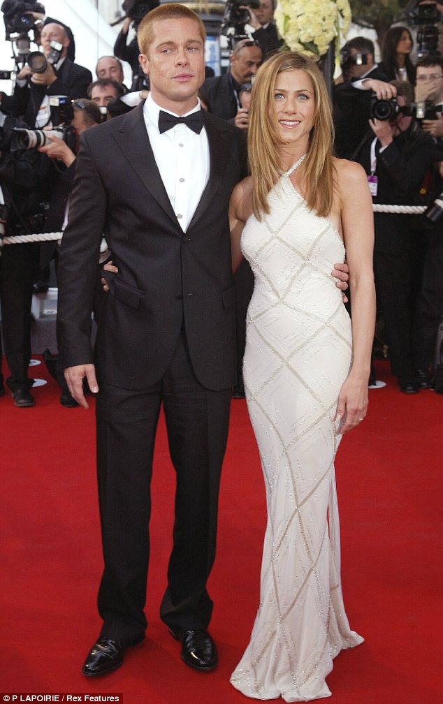Once a golden couple: Jennifer married Brad Pitt aged 31 and filed for divorce when she was 35. She is seen here with her ex-husband at Cannes Film Festival in 2004