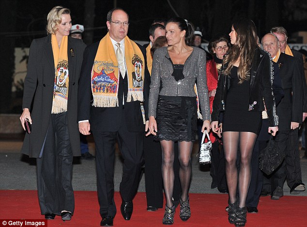 Evolving style: Pictured here with Prince Albert II of Monaco, Charlene Wittstock, and her mother in 2010, it is clear that Pauline has always had an eye for fashion