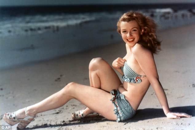 Before: Marilyn pictured in 1949, before she had the alleged implants and breast injections