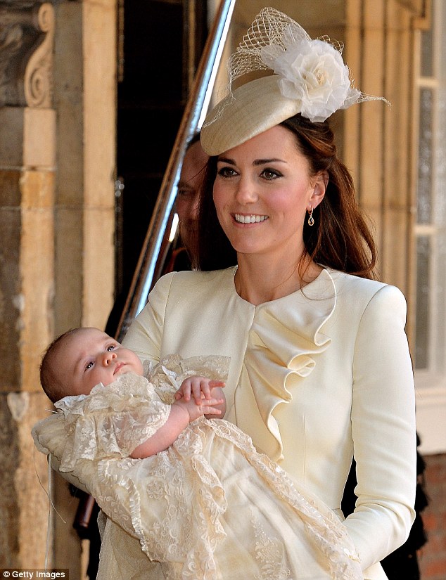 Spot the difference: As the Duchess of Cambridge left her son