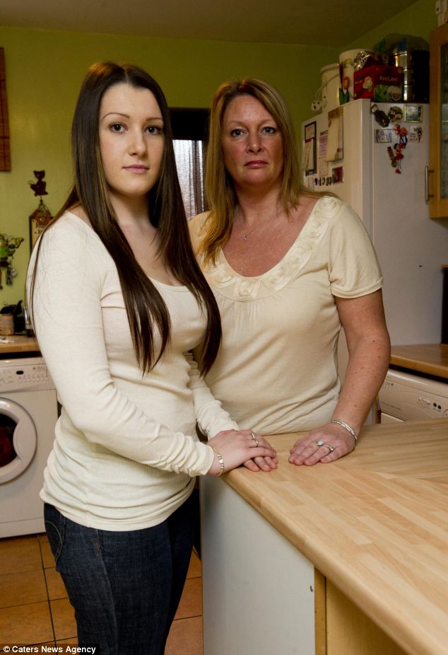 Recovering: Nicole Hill, pictured with mother Lorraine recuperating at home after being attacked
